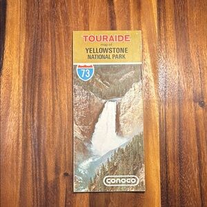 1973 Vintage Yellowstone National Park Map